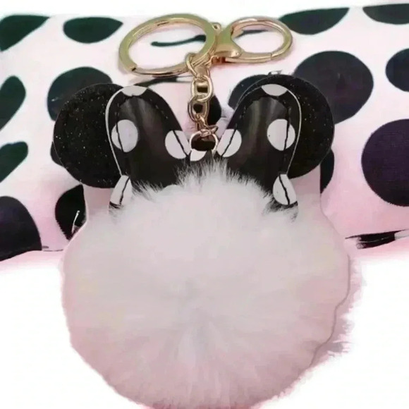Minnie Ears Pom-Pom Keychain/Bag Charm - Picture 1 of 1